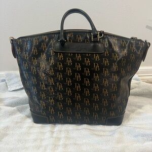 Dooney & Bourke Black and Gold Monogram Handbag